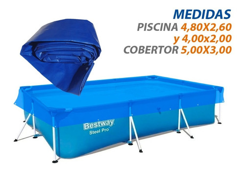 Cobertor Para Piscina Rectangular 4,80x2,60 Y 4,00x2,00 M 