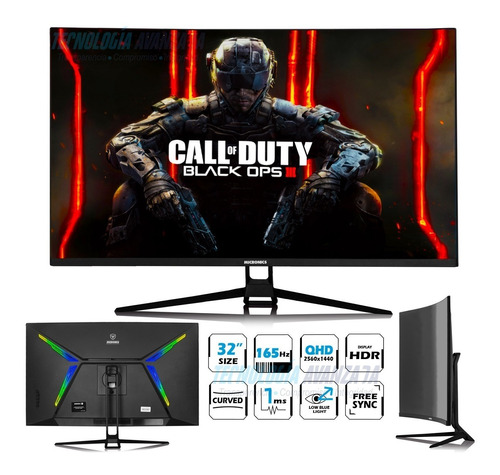 Monitor Gamer 32'' Curvo Qhd 165hz 1ms Rgb Dp Hdmi Premiun