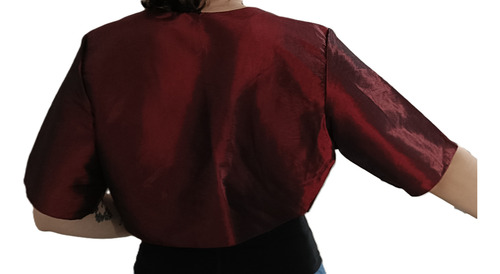 Bolero Bordo Tornasol X X L Madrina Fiesta Quince Evento Bordó Xxl