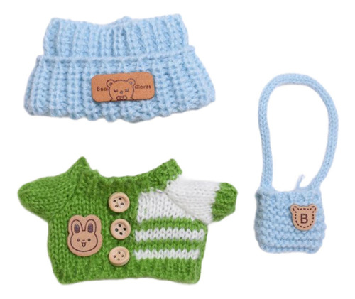 3 Peças, Roupa De Roupas De Boneca De Pelúcia, Verde