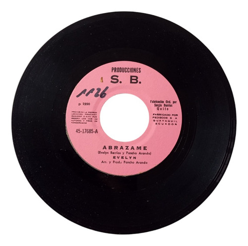 Vinilo Single De Evelyn --abrazame ( H56 (Usado)