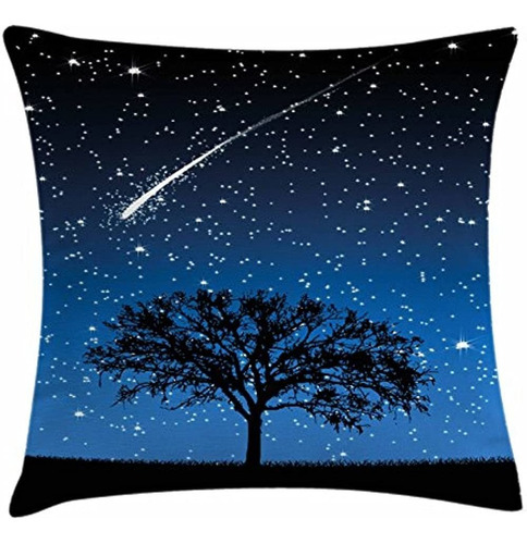 Lunarable Star Throw Pillow Cojín Funda, Lonely Tree Con Vib