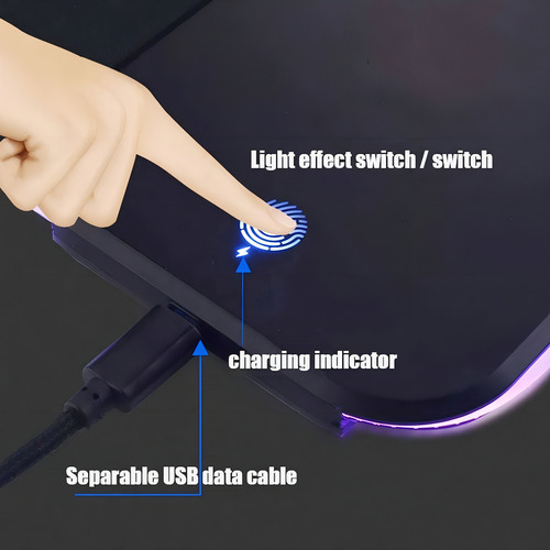 Mouse Pad Gaming Rgb Xxl Con Cargador Inalambrico P/ Celular