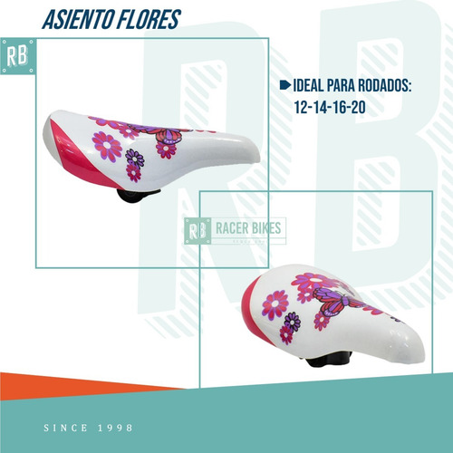Imagen 3 de 10 de Asiento Bicicleta Nena Flores Mariposa