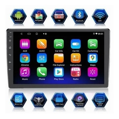 Ios/ Android Mirror Link Car Audio Con Pantalla Táctil 10in