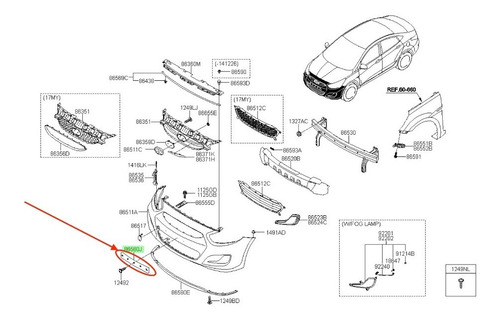 Imagen 2 de 9 de Moldura Porta Patente Del. Hyundai Accent Rb 2014 2020