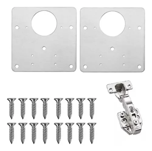 Par De Placa De Reparacion Bisagra Mueble Tornillos Puerta
