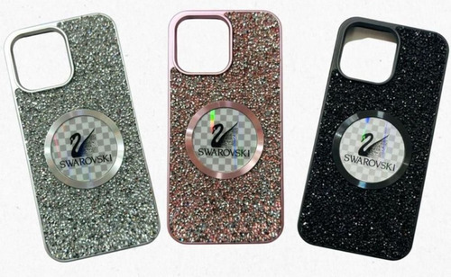 Funda Diseño Tipo Swarovski Con Magsafe Para Iphone Negro 16 Pro
