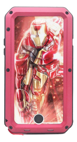 Marrkey Funda P/ iPhone 6/6s Rojo Impermeable Vidrio Templad