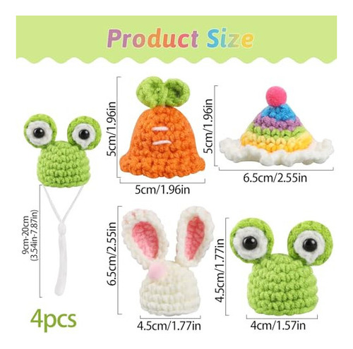 Paquete De 4 Pequeños Animales Lindo Sombrero Mini Sombrero