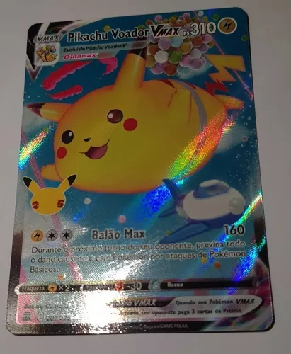 Carta Pokémon Rara Pikachu Voador V, Brinquedo Pokemon Usado 69509525