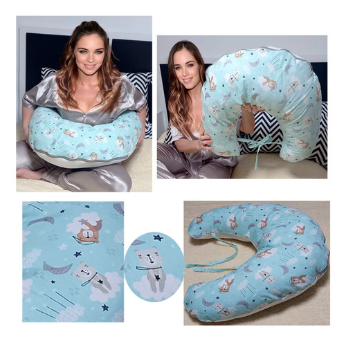 Imagen 5 de 5 de Almohadon Almohada Amamantar Funda Con Cierre Y Tiras Ajuste