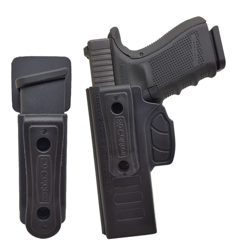 Coldre + Porta Carregador Interno Canhoto Glock G17 G22