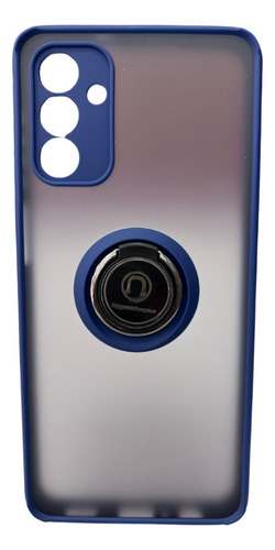 Funda Para Samsung M34 Uso Rudo Con Anillo Matte Ring Case Azul M34
