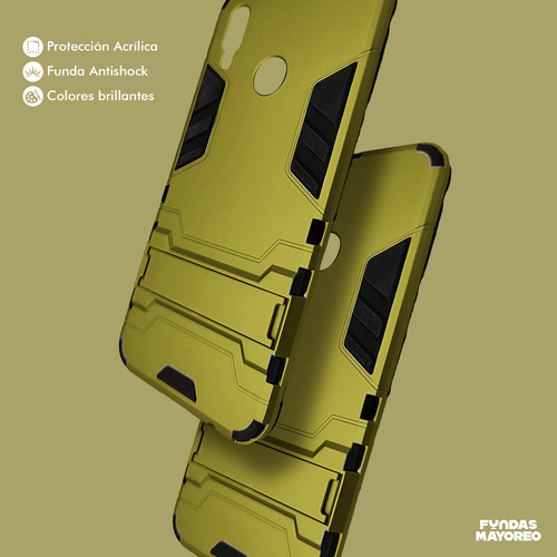 Funda Iron Para Huawei Honor 10 Lite Case Antishock Con Mica Dorado