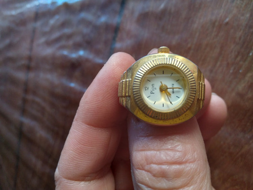 Imagen 1 de 3 de Anillo Reloj Louis Pion Coleccion Dorado 