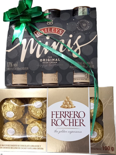 Combo Tripack De Mini Bailyes + Caja De Ferrero Rocher X8