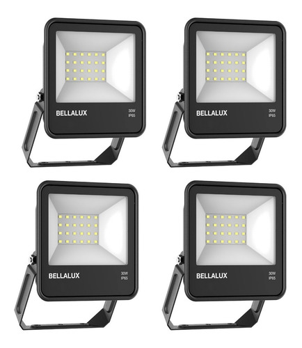 Imagen 2 de 5 de Reflector Led Bellalux 30w Luz Fría Exterior Pack X 4