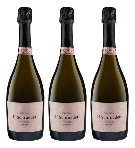 Espumante H Schroeder Brut Rose 750ml X3 - Oferta Celler 