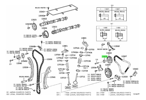 Engranaje Eje Impulsor Cadena Tiempo Hilux 2.7 Motor 2trfe 