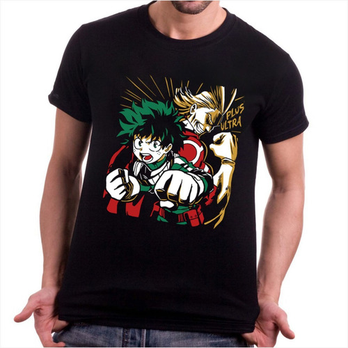 Imagem 3 de 3 de Camiseta Camisa Anime Boku No Hero Midoria + Mini Placa