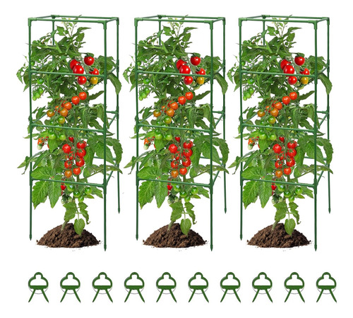 Jaulas De Soporte Para Plantas De Tomate, 3 Paquetes Cuad...