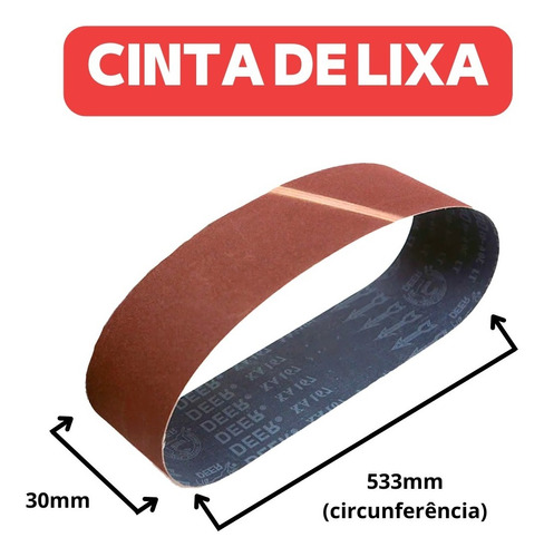 Kit 5 Cinta 30x533 P/ Lixadeira Cinta 550w 9031 Makita