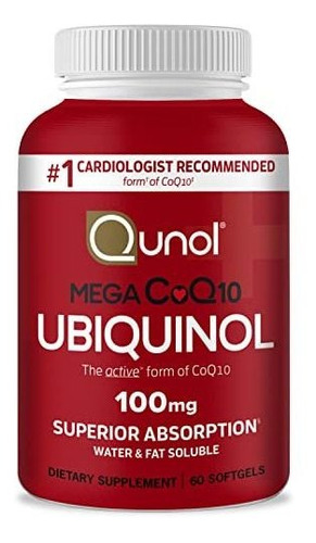 Suplemento Qunol Ubiquinol Coq10 100 Mg Cápsulas Blandas, Me