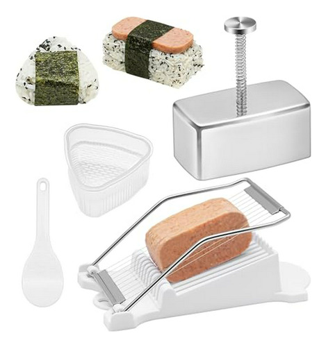 Set Moldes Para Onigiri, Acero Inoxidable Con Cortador