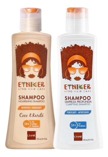 Pack Shampoo Rizos + Shampoo Limpieza Profunda 250ml Etniker