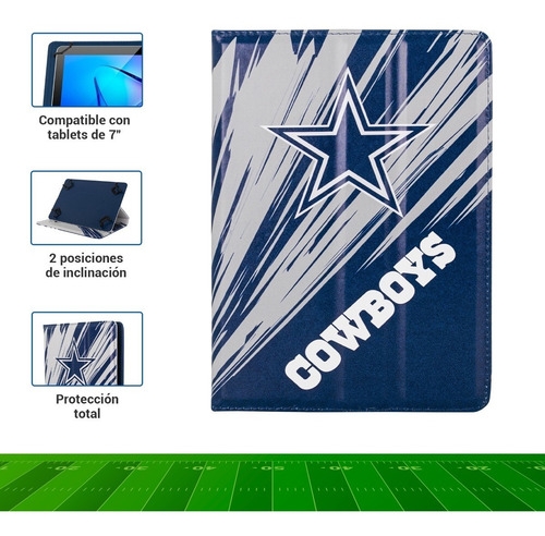 Funda Porta Tablet 7 Pulgadas Nfl Vaqueros Dallas Cowboys
