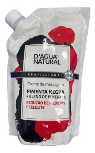 2kg Creme Pimenta Negra Termo Ativo Sachê  D'agua Natural