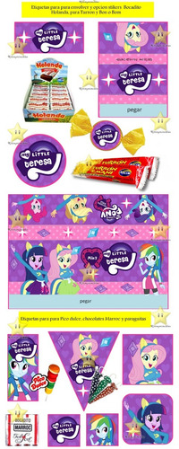 Kit Imprimible Candy Bar My Little Pony Equestria Girls Mas