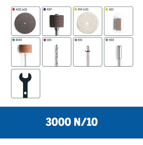 Mini Torno Dremel 3000 Con 10 Accesorios F0133000pc000