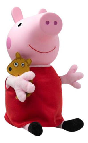 Boneca Peppa Pig Em Pelúcia 32cm - Baby Brink Licenciado Cor Vermelho