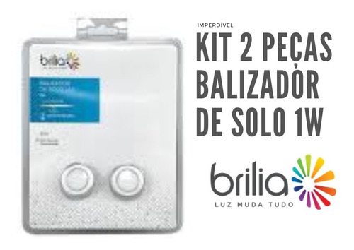 Imagem 2 de 6 de Kit Com 2 Balizador De Solo Led 1w Brilia 3000k