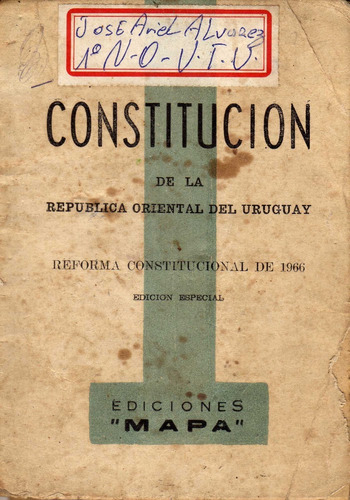 Constitución De La Rou. Reforma Constitucional De 1966