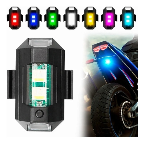 Estrobo Luces Led Recargable Auto Moto Bici Drones Color Rbg