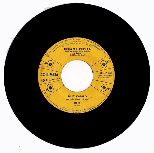 Billy Cafaro Besame Pepita 1960 Vinilo 45 Rock'n'roll