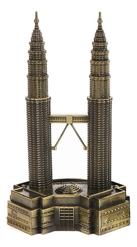 Figura Decorativa En Miniatura, Diseño Petronas Con 2 Torres