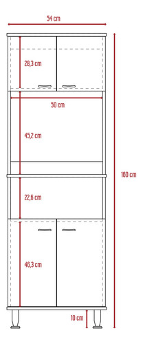 Mueble Microondas 4 Puertas Fm-011b Blanco