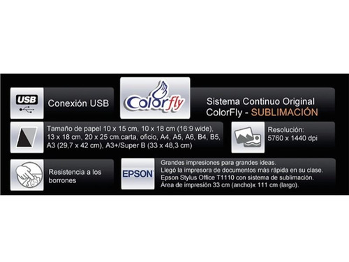 Impresora A3 Epson T1110 Con Sistema Sublimación Disershop