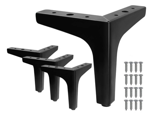 Patas Sofa Negro Elevadores Mueble Cama Apilables 4 Pz 13cm