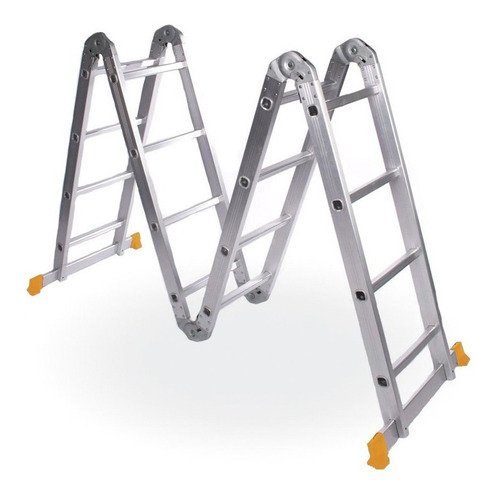 Escalera de aluminio multipropósito Lüsqtoff LE400 plateada