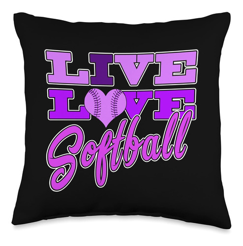 Girls Softball Live Love All Purple Teen Práctica Cojã...