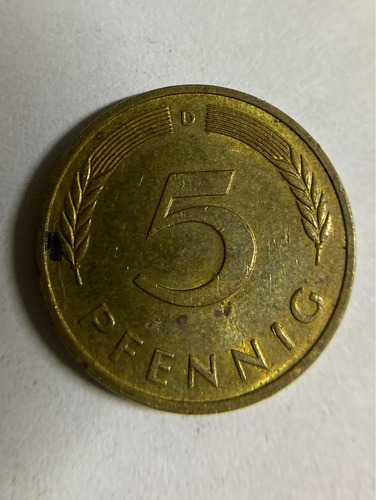 Moneda De Alemania De 5 Pfennig De 1980 D Envio Gratis