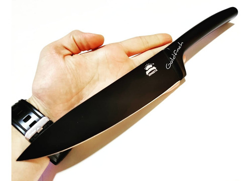 Cuchillo Cocina Chef Negro 20cm Gourmet Kingsta Forjado