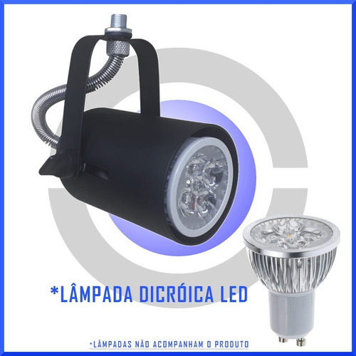 Imagem 4 de 7 de Spot Dicroica Trilho Perfilado Eletrocalha 20 Unid