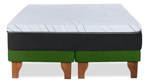 Cama Europea Zen Top Spring Visco Tela Velvet 2 Plazas