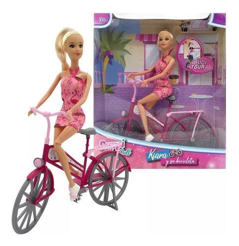 Muñeca Articulada Kiara Y Su Bicicleta Poppi Doll
